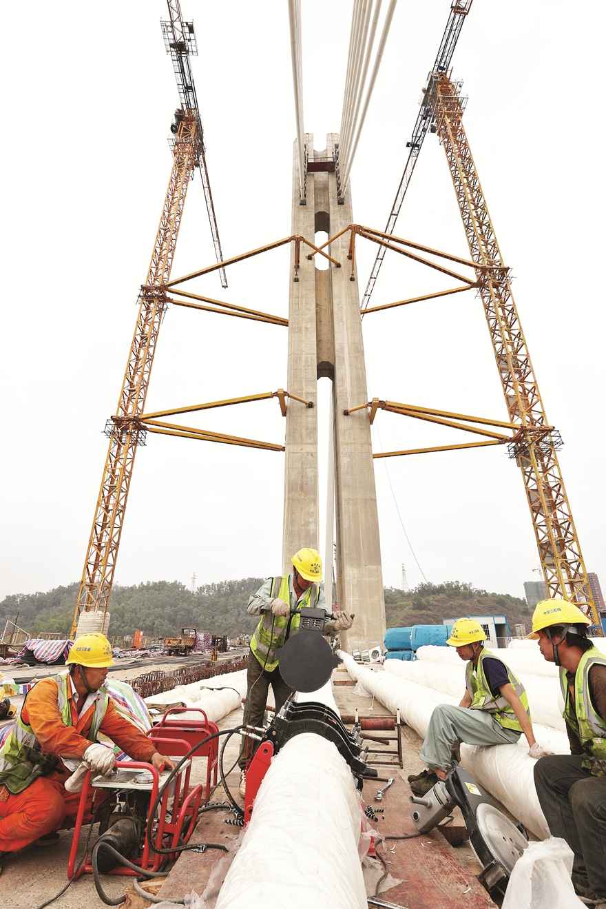 河源hdpe电力管 位于惠州的世界最宽四线无砟轨道矮塔斜拉桥挂索 河源hdpe电力管 位于惠州的世界最宽四线无砟轨道矮塔斜拉桥挂索