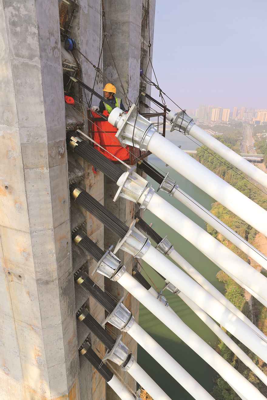 河源hdpe电力管 位于惠州的世界最宽四线无砟轨道矮塔斜拉桥挂索 河源hdpe电力管 位于惠州的世界最宽四线无砟轨道矮塔斜拉桥挂索