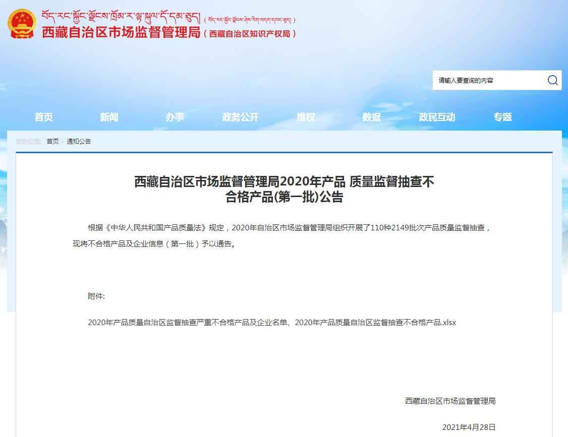 西藏建材质量大起底：2020年PE电力管等不合格产品名单曝光